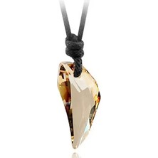 Kilinmoli Kristal Kurt Dişi Balmumu Halat Çift Yeni Moda Unisex Takı Kolye (Yurt Dışından)