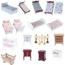 Pengfu Shop Siyah Stil Sıcak Satış: Kızlar Için 12 Mini Yatak Bebekler Dollhouse Yatak Odası Mobilyası Dollhouse Lamba Oyuncak Çocuklar Için Bebek Oyuncak Oyna Pretend (Yurt Dışından)