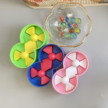 Pengfu Shop No.7 Tarzı Boncuklar Cam Mermerler Langırt Plakası Basın Fidget Dönen Dekompresyon Ribaund Topu Toddler Stres Giderici Sıkma Oyuncak (Yurt Dışından)