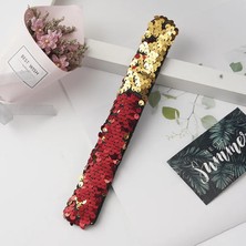 Pengfu Shop Altın Kırmızı Stil Fidget Oyuncaklar Sihirli Glitter Tokat Bilezikler Denizkızı Sequins Çocuklar Için Iki Renk Vurulmuş Bilezikler Parti Dekorasyon Dekompresyon Oyuncak (Yurt Dışından)