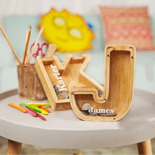 Pengfu Shop M Kumbara Tarzı Mektup Kumbara Yetişkin Para Kutusu Çocuk Montessori Ahşap Oyuncak Çocuklar Için Kişiselleştirilmiş Organik Cam Kumbara Benzersiz Bebek Hediye Ucu Kavanoz (Yurt Dışından)