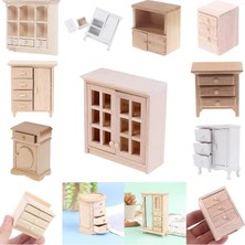 Pengfu Shop 4.1x4.7x6.1cm Stili 1:12 Evcilik Minyatür Ahşap Dolap Dolap Bebek Evi El Işi Komodin Mobilya Modeli Dekor Mini Dolap (Yurt Dışından)