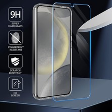 M.tk moveteck Samsung Galaxy A15 Kılıf Kamera Çıkıntılı Korumalı Yumuşak Şeffaf Silikon + 9h Ekran Koruyucu Cam 2'li Set