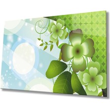 Miraax Yeşil Çiçek Cam Tablo   Green Flower