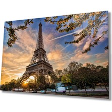 Miraax Fransa Paris Eyfel Kulesi Cam Tablo Ev ve Ofis Duvar Dekoru