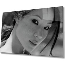 Miraax Siyah Beyaz Insan Fotoğrafları Cam Tablo   Kadın