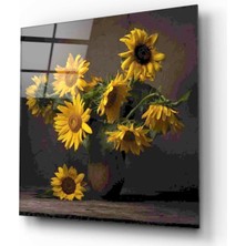 Miraax Çiçek Cam Tablo