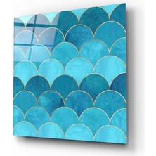 Miraax Mavi Halkalar Cam Tablo