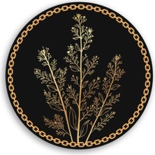 Miraax Çiçek Yuvarlak Cam Tablo