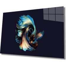 Miraax Balık Cam Tablo Colorful Fish