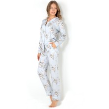 Doremi Blue Grace Uzun Kollu Bayan Pijama Takımı