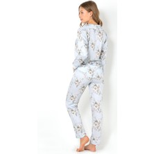 Doremi Blue Grace Uzun Kollu Bayan Pijama Takımı