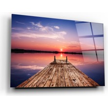 Miraax Iskelede Gün Batımı Cam Tablo