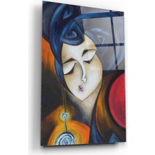 Miraax Kadın Silüeti Cam Tablo