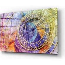 Miraax Saat  Desenli Cam Tablo