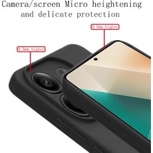 MTK Moveteck Xiaomi Redmi Note 13 Pro 4g Kılıf Kamera Korumalı Yumuşak Siyah Silikon + 9h Ekran Koruyucu Cam Set