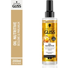 Schwarzkopf Gliss Oil Nutritive Besleme & Parlaklık Sıvı Saç Bakım Kremi 200 Ml