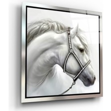 Miraax Beyaz At Cam Tablo