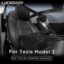 Cdwishbest M3-ZP03SİYAH Stili Luckeasy Tesla Model 3 Için Araba Koltuğu Kafalık Boyun Yastık Yastık Boyun Kafalık Model3 Araba Dönüş Kürk Kafalık Arkalığı (Yurt Dışından)