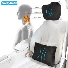Cdwishbest Yastık-Siyah X2 Stili En Li Araba Kafalık Boyun Desteği Koltuk Maybach Tasarım S Sınıfı Yumuşak Evrensel Ayarlanabilir Araba Yastığı Boyun Dinlenme Minderi Seti (Yurt Dışından)