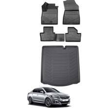 Kalite Oto Peugeot 301 2021 Model Bagaj Havuzu+Araca Özel Üretim 3D Havuzlu Paspas Takımı