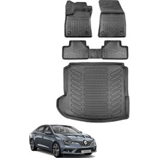 Kalite Oto Renault Megane 4 Sedan 2024 Model Sol Cepli Bagaj Havuzu+Araca Özel Üretim 3D Havuzlu Paspas
