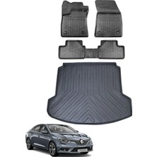 Kalite Oto Renault Megane 4 Sedan 2024 Model Çift Cepli Bagaj Havuzu+Araca Özel Üretim 3D Havuzlu Paspas