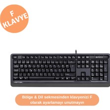 A4Tech FK10-F-USB-GRI FK10 F TR Multimedya Klavye