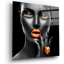 Miraax Kadın Portre Cam Tablo