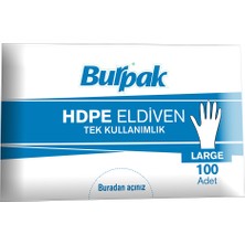 Burpak Şeffaf Eldiven HDPE (L) 100lü Paket