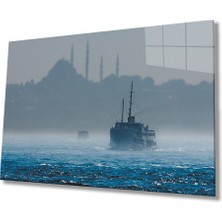 Miraax Istanbul Deniz ve Camii Manzaralı   Cam Tablo