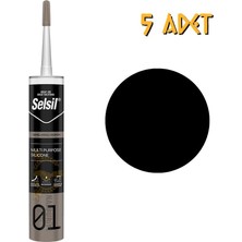 Selsil Genel Amaçlı Silikon Siyah 280 Gr. - 5 Adet