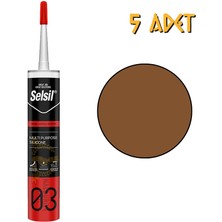 Selsil Genel Amaçlı Silikon Altın Meşe 322 Gr. - 5 Adet