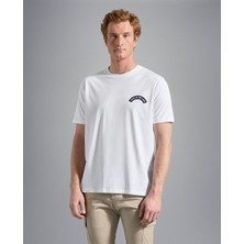 Paul & Shark  Erkek Logo Baskılı Bisiklet Yaka Normal Kesim Beyaz Kazak 22411130-010