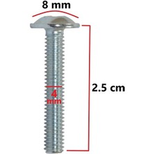 ŞENEL Yapı Market Mobilya Dolap Kapak Kulp Vidası Metrik Vida 4X25 mm 20 Adet