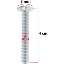 ŞENEL Yapı Market Mobilya Çekmece Kulp Vidası Metrik Vida 4X40 mm 20 Adet