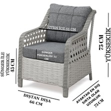 Tu Tienda Ronda 3+1+1+Masa+2puff Rattan Bahçe Balkon Mobilyası