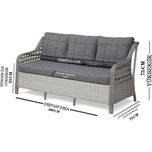 Tu Tienda Ronda 3+1+1+Masa+2puff Rattan Bahçe Balkon Mobilyası