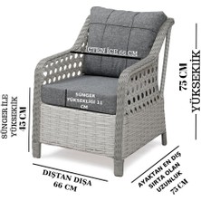 Tu Tienda Ronda 3+1+1+Masa+2puff Rattan Bahçe Balkon Mobilyası RTTAN147