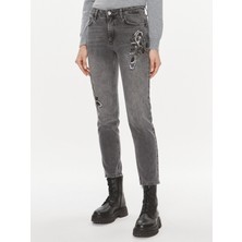 Liu Jo Kadın Yüksek Bel Süper Skinny Rahat Gri Jeans UF3035D4860-88263