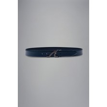 Paul & Shark  Erkek Marka Logolu Deri Günlük Kullanım Lacivert Kemer 24416016-050