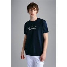 Paul & Shark  Erkek Marka Logolu Pamuklu Normal Kalıp Günlük Lacivert T-Shirt 24411085-013