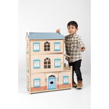 ROZİTOYS EV23 Ahşap Oyun Evi, Çocuk Mavi Oyun Evi