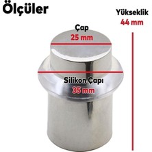 Sözer Orman 6'lı Contalı Krom Zamak Yer Koruyucu Kapı Tamponu Kapı Stoperi 4,5cm - (6 Adet)