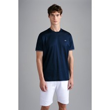 Paul & Shark  Erkek Marka Logolu Pamuklu Normal Kalıp Günlük Lacivert T-Shirt 24411015-013