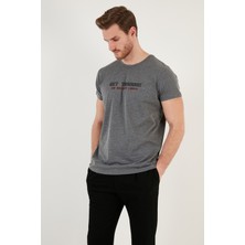 Buratti Basklı Bisiklet Yaka % 100 Pamuklu Slim Fit T Shirt Erkek T Shirt 541GET