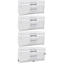 Esti Pencereli Yastık Hurcu 75 x 40 x 40 cm Gri Renk 4 Adet Hava Geçirgenliği ile Eşyalarınızı Korur