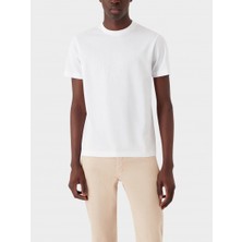 Erkek Pamuklu Marka Logolu Yuvarlak Yaka Beyaz1 T-Shirt 8N1TD2 1JGYZ-0147