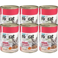 ROCAT Kuzu Etli Yetişkin Kedi Konservesi 400 gr x 6 Adet