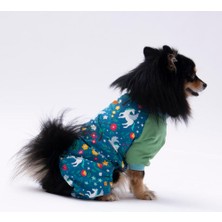 Pawstar Küçük Irk Köpek Mavi Unicorn Penye Tulum Pijama